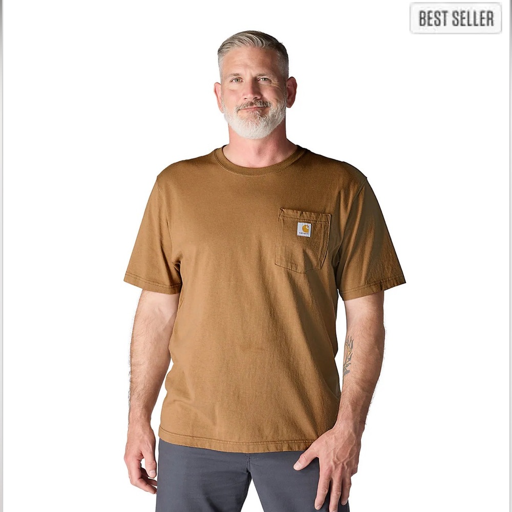 Carhartt LOOSE FIT HEAVYWEIGHT SHORT-SLEEVE POCKET T-SHIRT Brown Work Durable